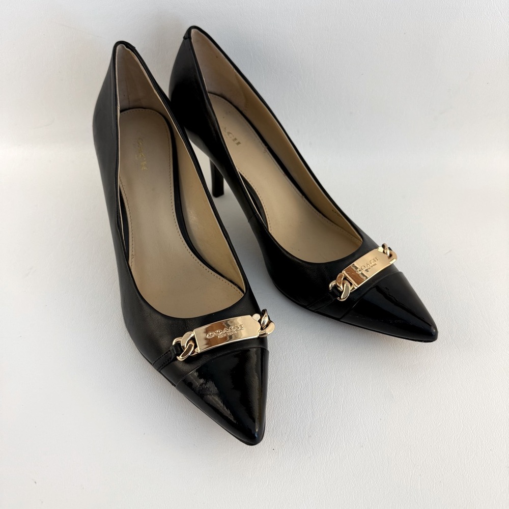 Coach Black Leather Pumps